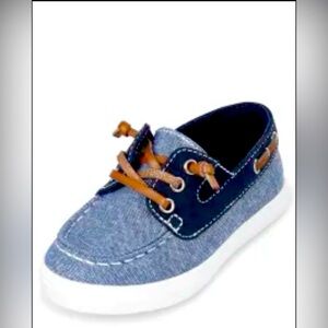 Childrens Place- Toddler Boys Chambray Boat Shoes - Blue NWOT Size 7 Toddler